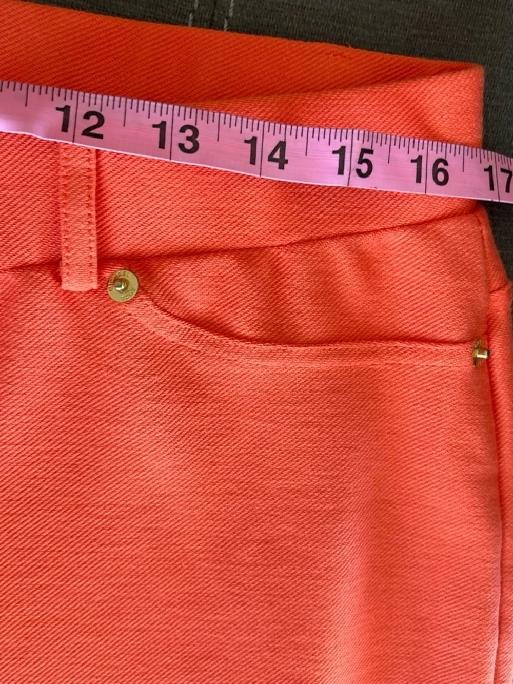 Michael Kors Coral Skinny Ponte Pants with Grommet Hem Detail. L